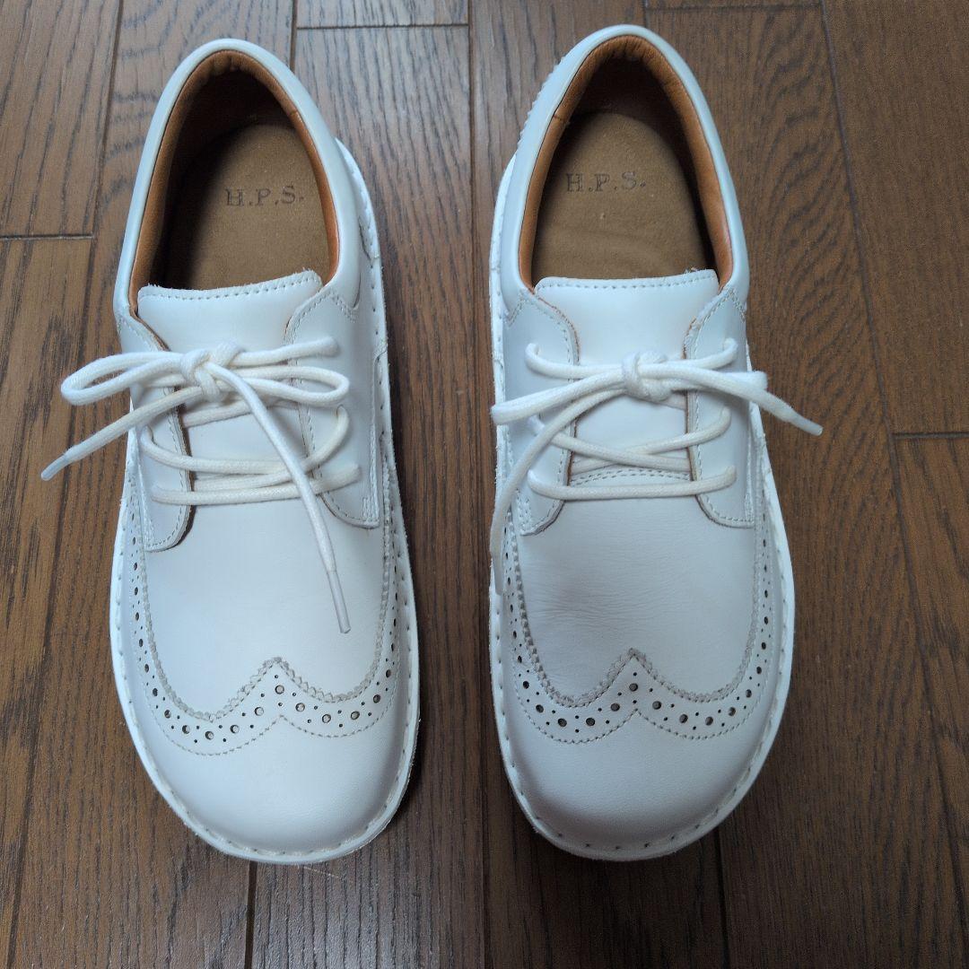 美品HPS ホワイトレザーウィングチップローファー リアルレザーウイングチップスニーカー｜メンズファッション通販 MEN'S