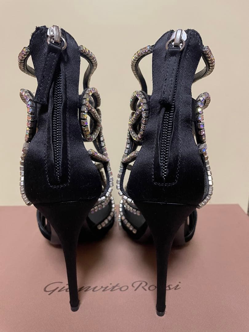 美品 ジュゼッペザノッティ スワロフスキー ブーツサンダル 37 - メルカリ
