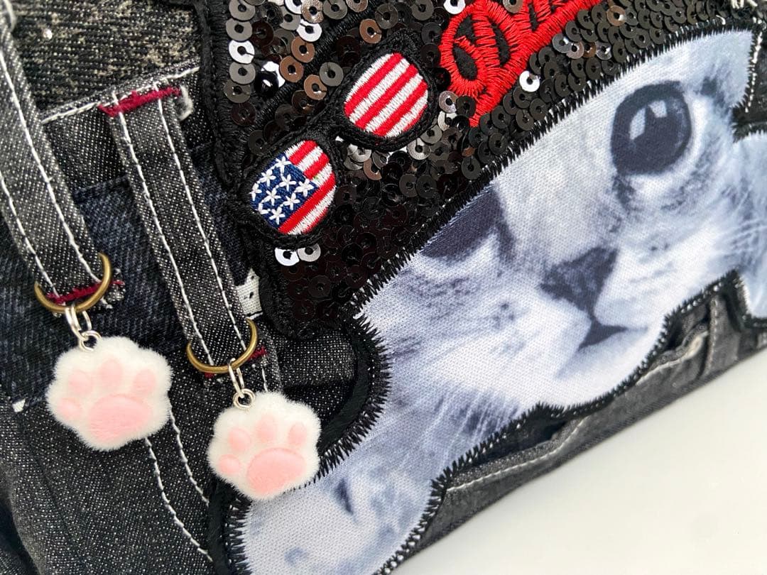 デニムリメイクバッグS ブラックストーンデニム