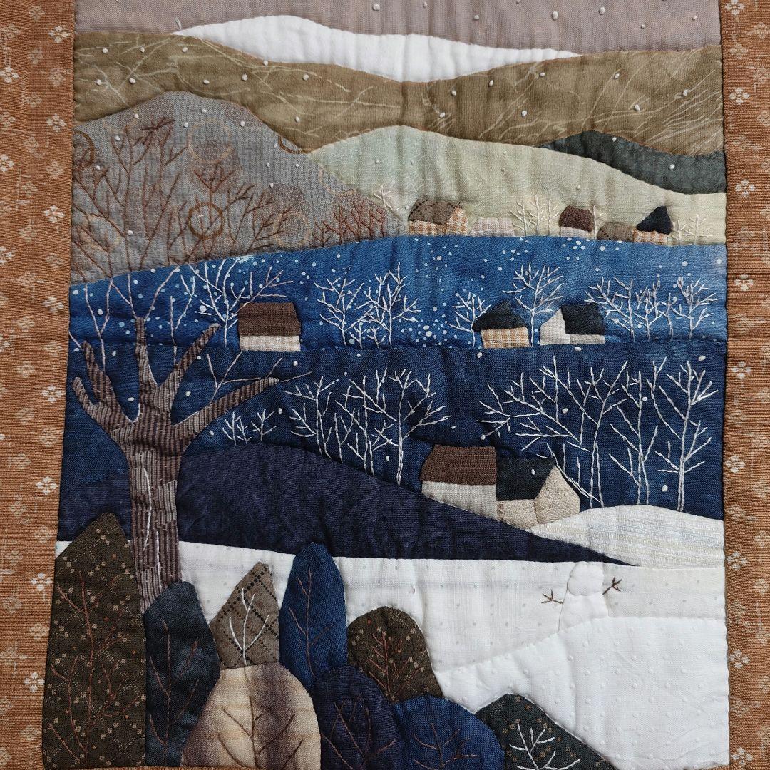 冬景色 パッチワーク キルトタペストリー ハンドメイド 雪 - メルカリ
