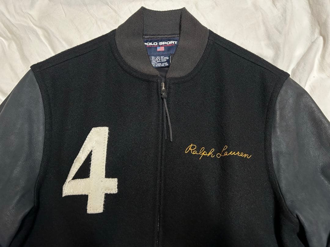 激レア90's vintage POLO SPORT 袖レザースタジャン L - メルカリ