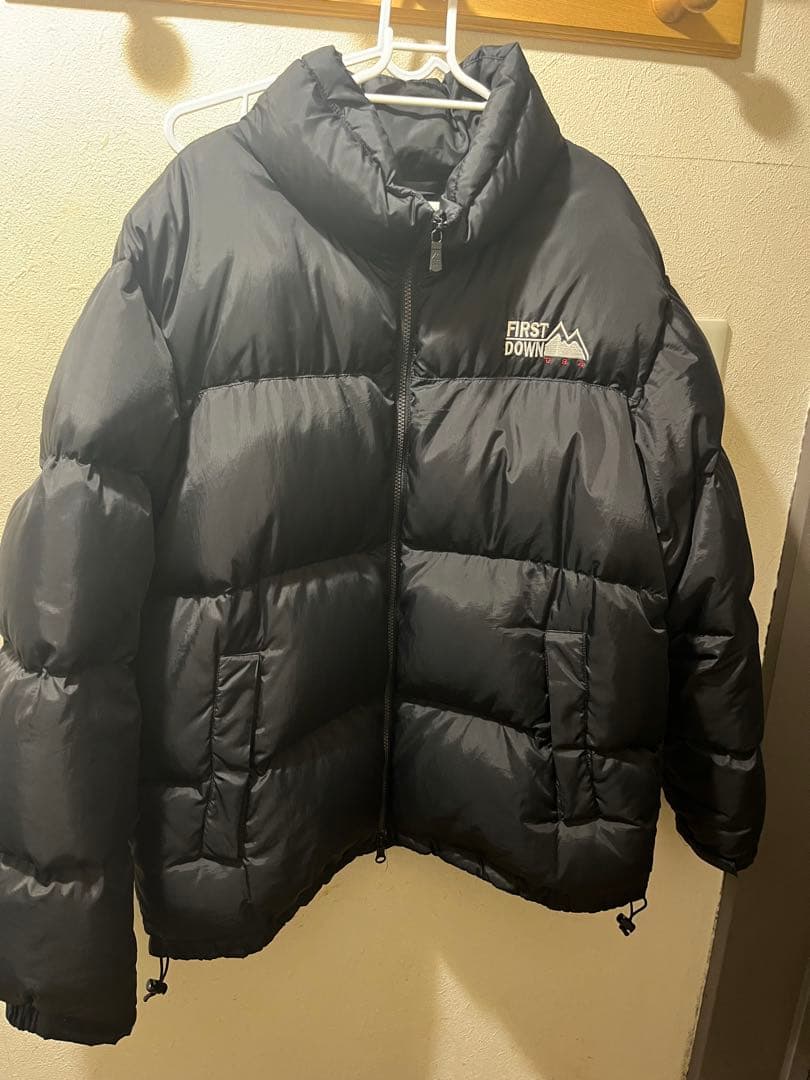 FIRST DOWN ブラック ダウンジャケット Lサイズ FIRST DOWN（ファーストダウン） ダウンジャケット L ブラック メンズ