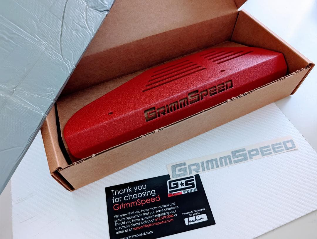 GrimmSpeed プーリーカバー 赤　スバルWRX VAB/GRB/GVB GrimmSpeed Pulley Cover - 2022+ Subaru WRX, 2019+ Subaru Ascent