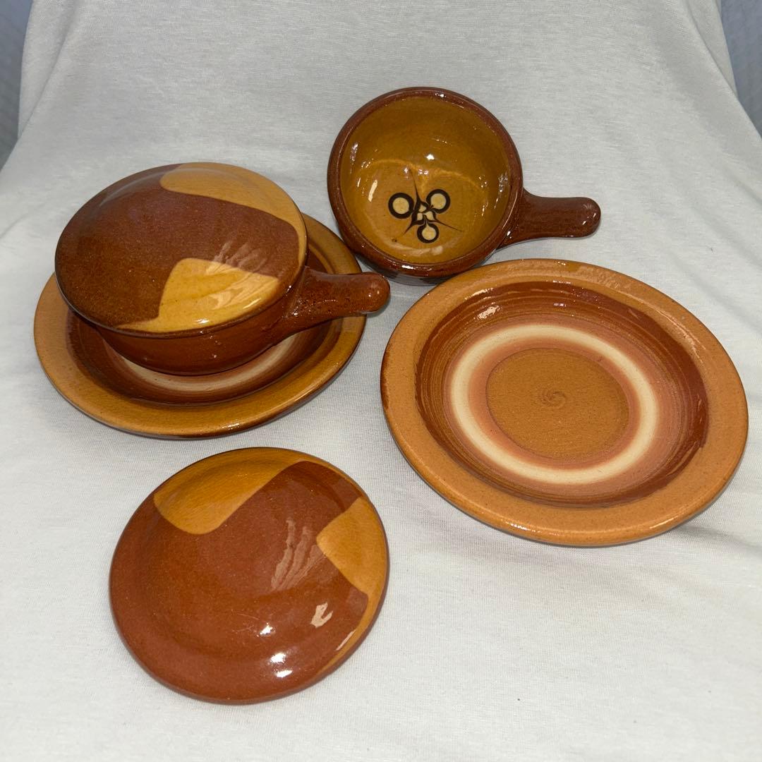 エッグベーカー　湯町窯　2個　民藝　スリップウェア エッグベーカー 湯町窯 2個 民藝 スリップウェア エッグベーカー 湯町