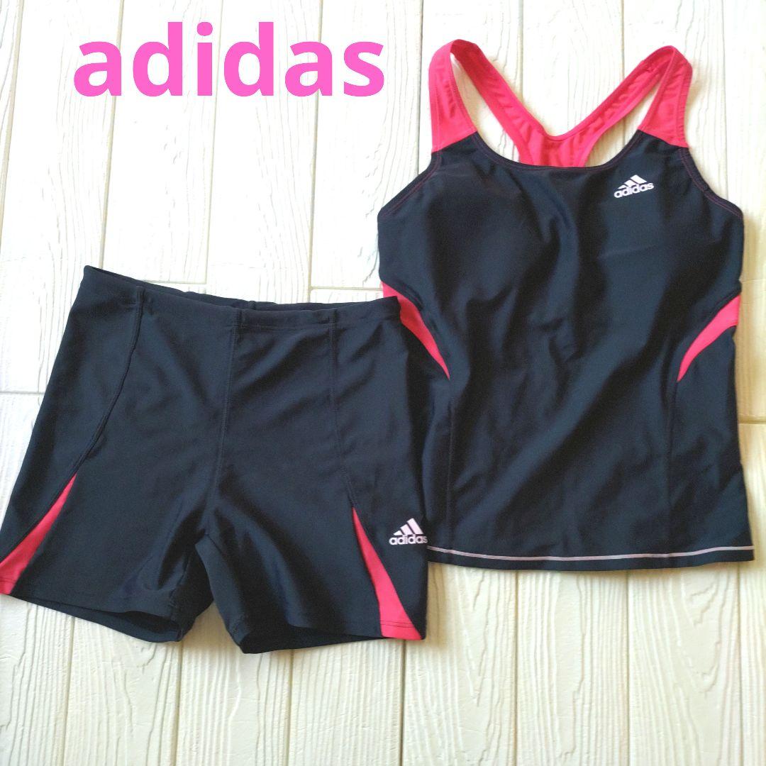 adidas スポーツ用水着 ブラック/ピンク セット - メルカリ