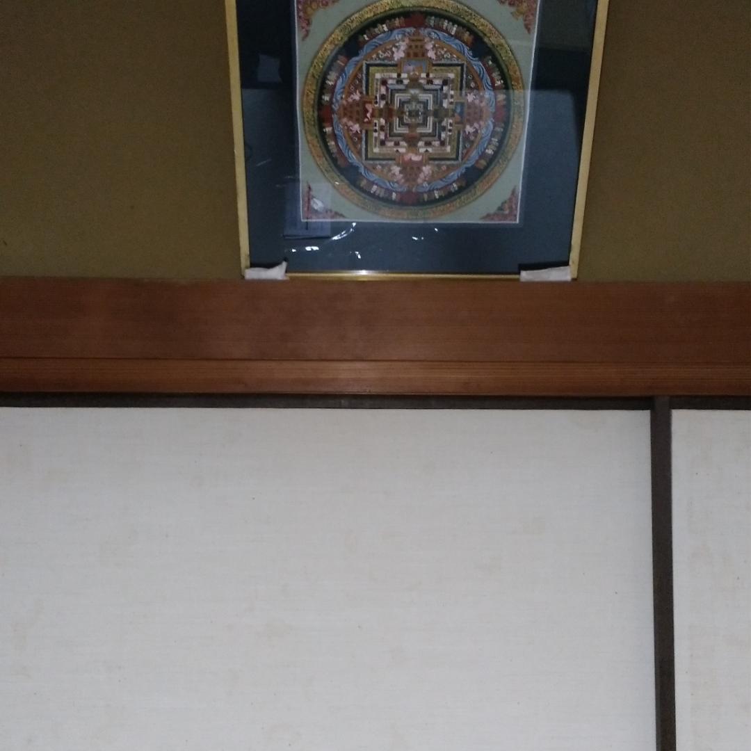 値下げ チベット種字曼陀羅 赤 肉筆