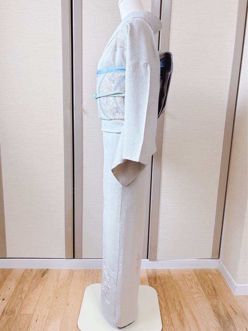 難あり 訪問着 裄65 スワトウ 蘇州 刺繍 卒業式 入学式 S 緑 水色