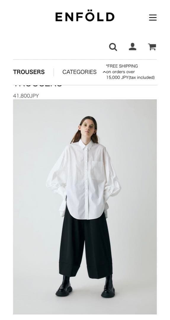 【美品】ENFOLD エンフォルド ワイド キュロット パンツ 春夏　4万 VONIQUE / ENFOLD/ SIDE-TUCK WIDE-PANTS (T.GRY)