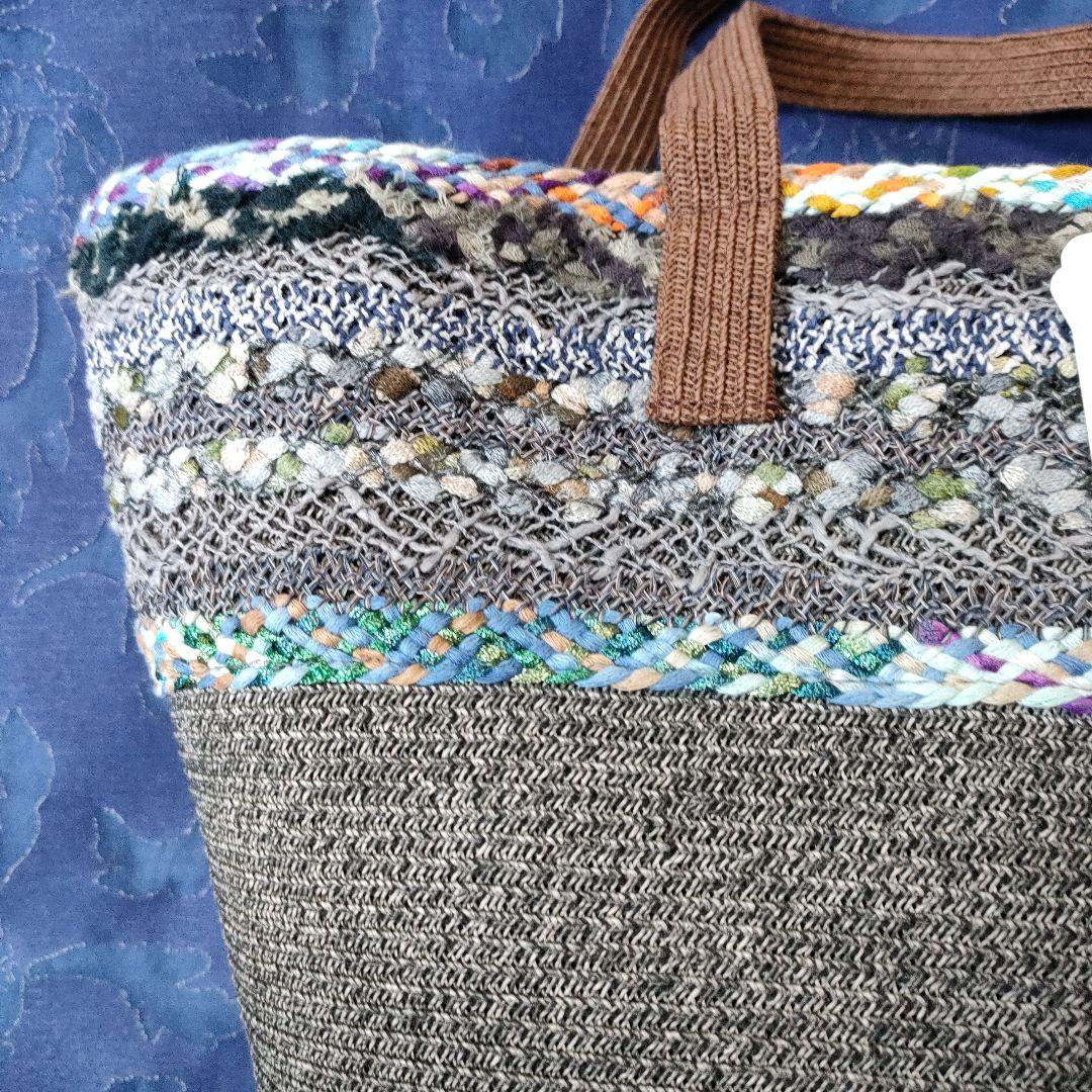 M＆KYOKO 佐藤繊維 グレー かごバッグ