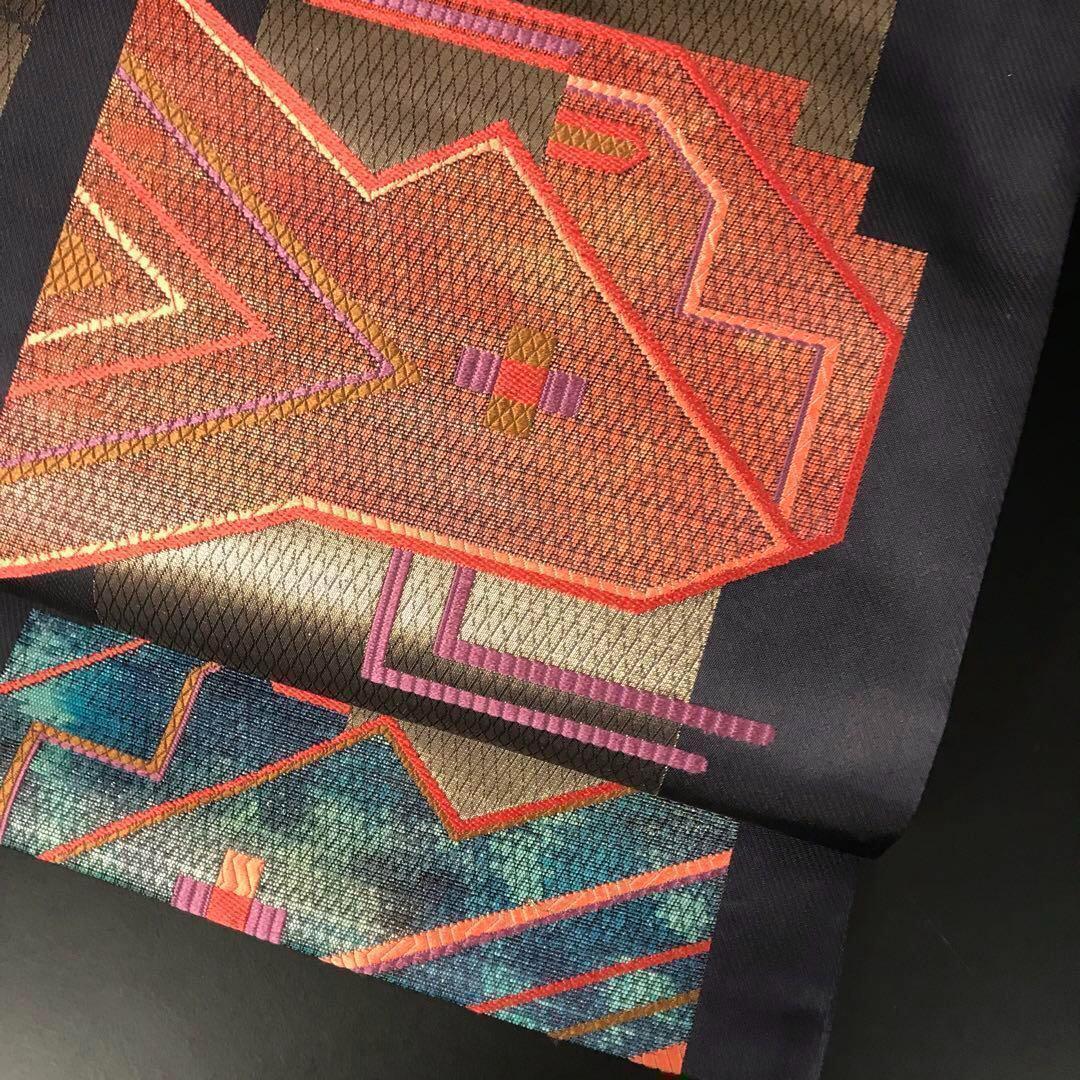 ZF-1069 袋帯 正絹 六通 ハイセンス 美品 抽象柄 お洒落 - メルカリ