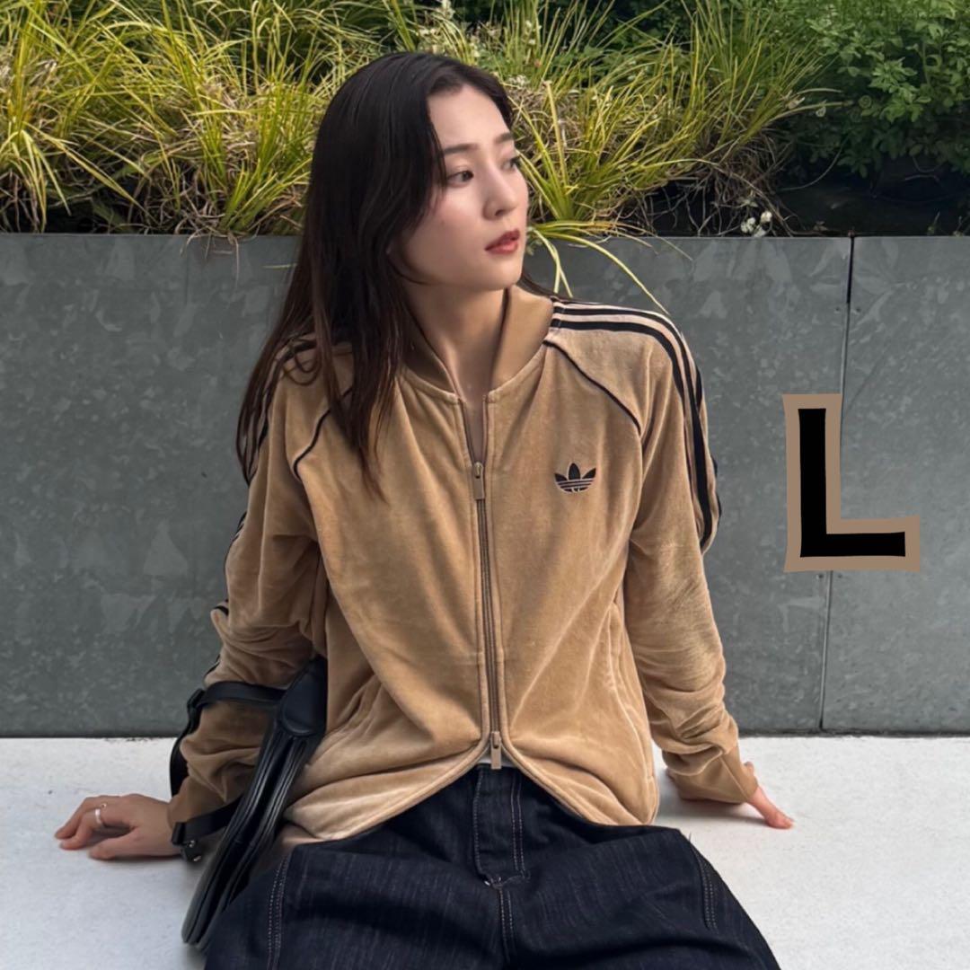 新品】adidas アディカラー ブラウン ベロア トラックトップ L - メルカリ