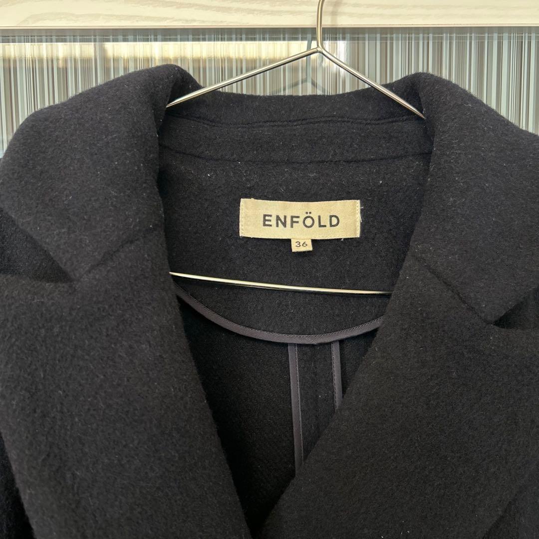 ENFOLD/エンフォルド】ショートビーバーAラインコート ネイビー 36 S