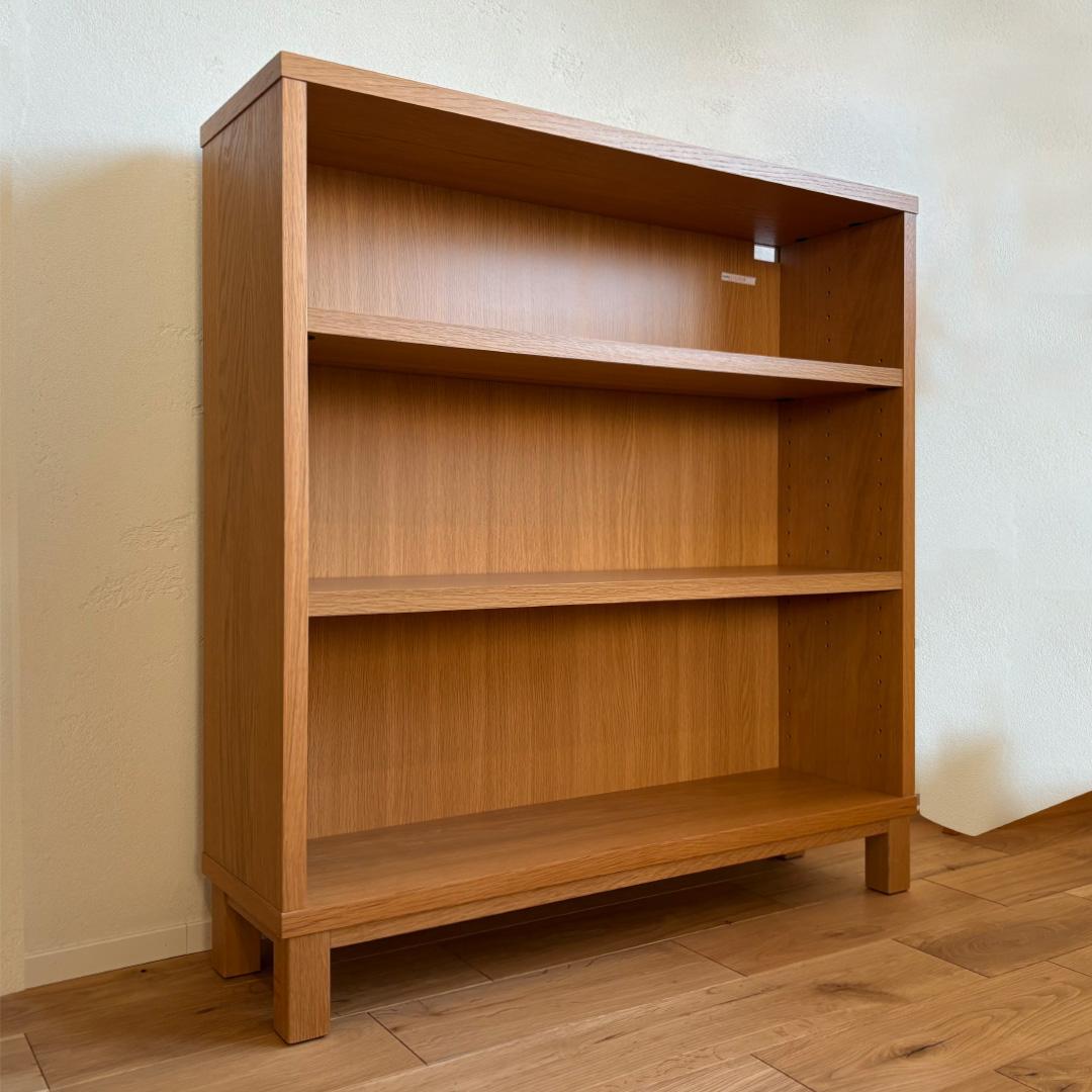【無印良品】本棚②　薄型（奥行22cm）　ロータイプ オーク材薄型ラック・大・奥行22cm | 無印良品