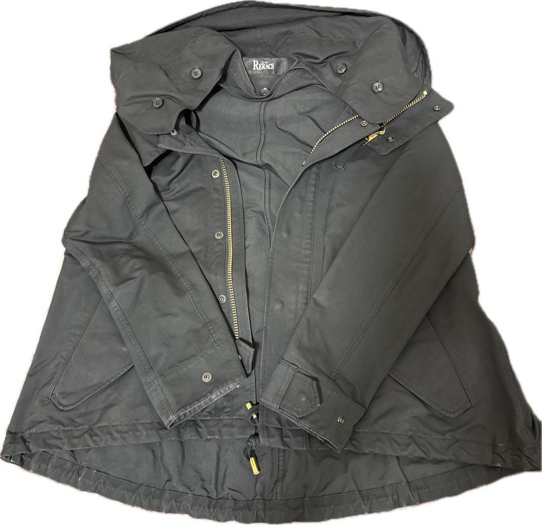 THE RERACS リラクス ショートモッズコート 36 ブラック 定番 人気