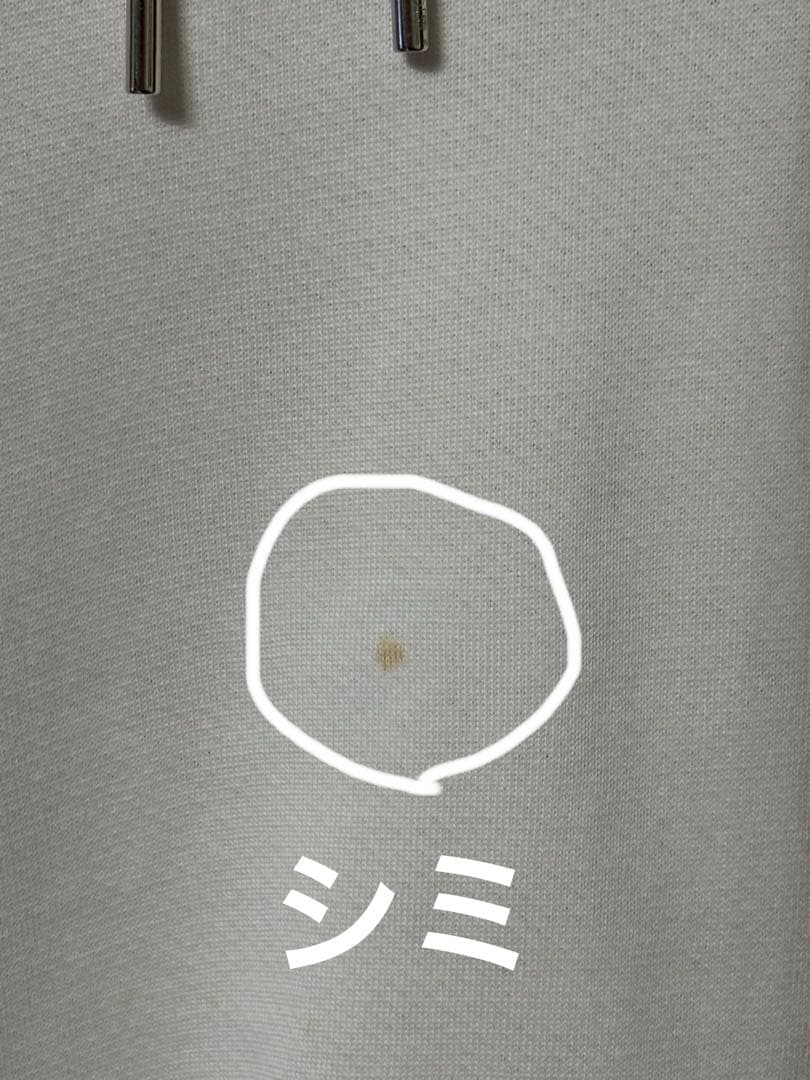 MONCLER フード付きオフホワイトスウェット 正面極小シミ有 sizeS〜M