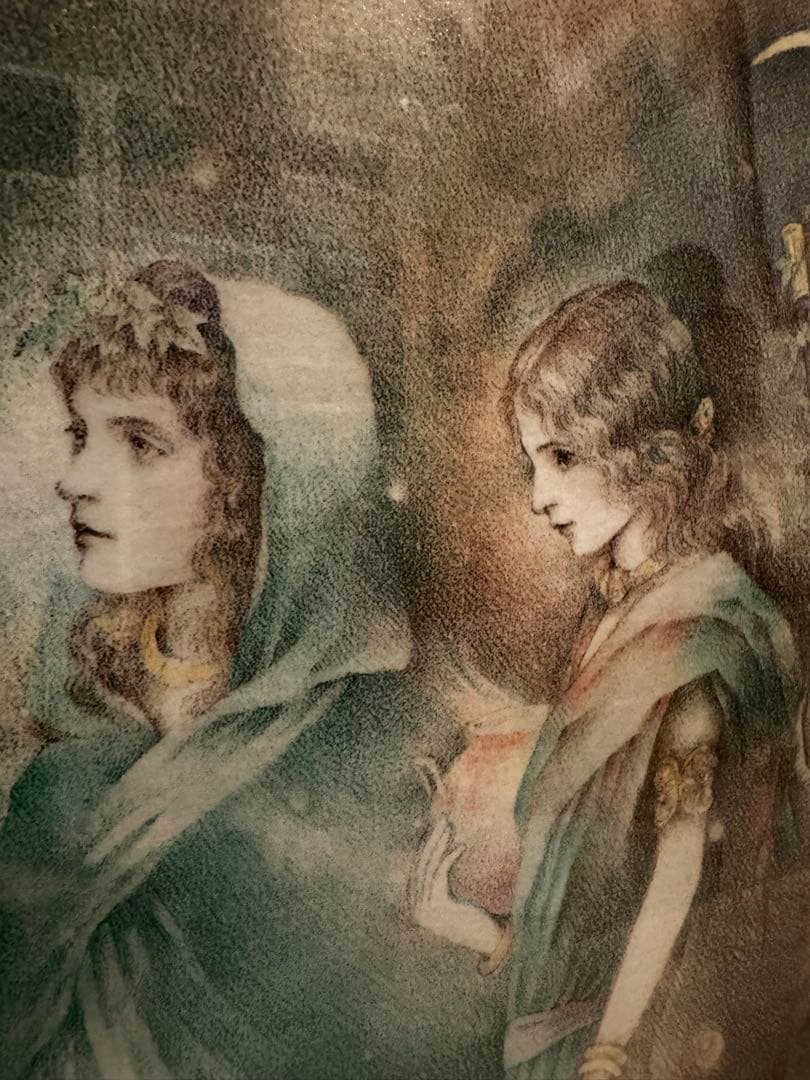 特大　貴重　真作きたのじゅんこ　ドルイドの月-4人の女司祭　版画