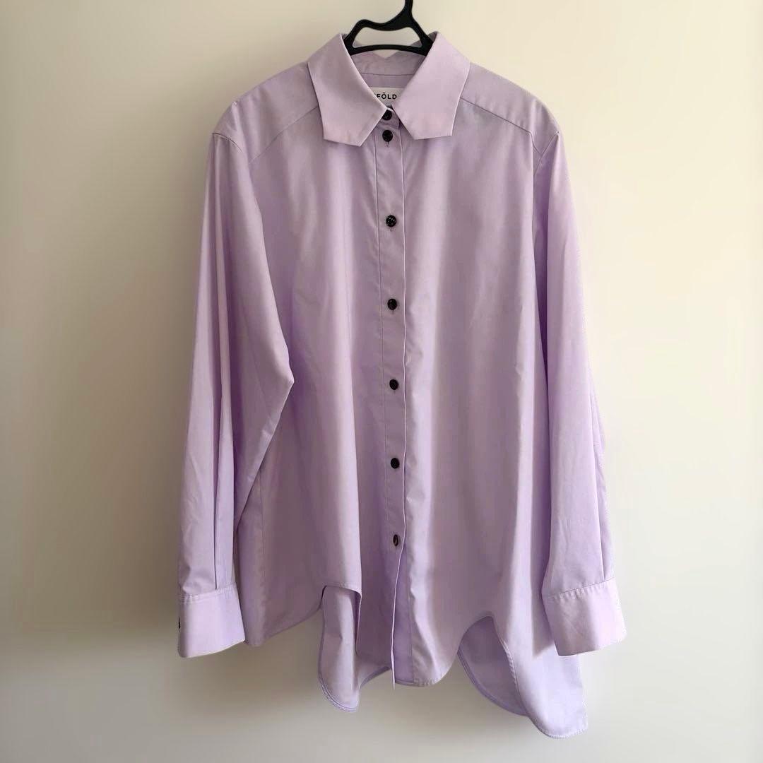 パープル M T/Cタイプライター カーブアシンメ SH/シャツ