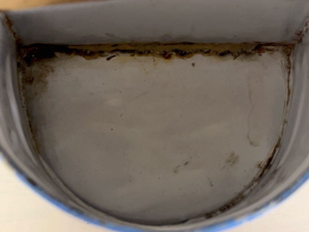 フレンチアンティーク＊サキソニー柄ホーローSel缶木製蓋＊レア - メルカリ