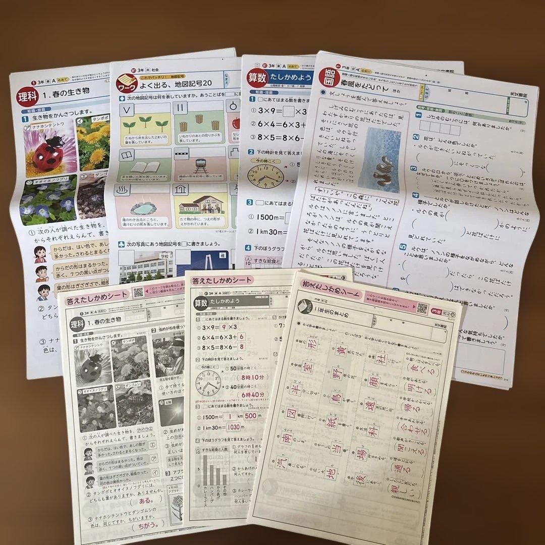 光文書院 小学3年生 カラーテスト 1学期分 国語 算数 理科 社会4教科