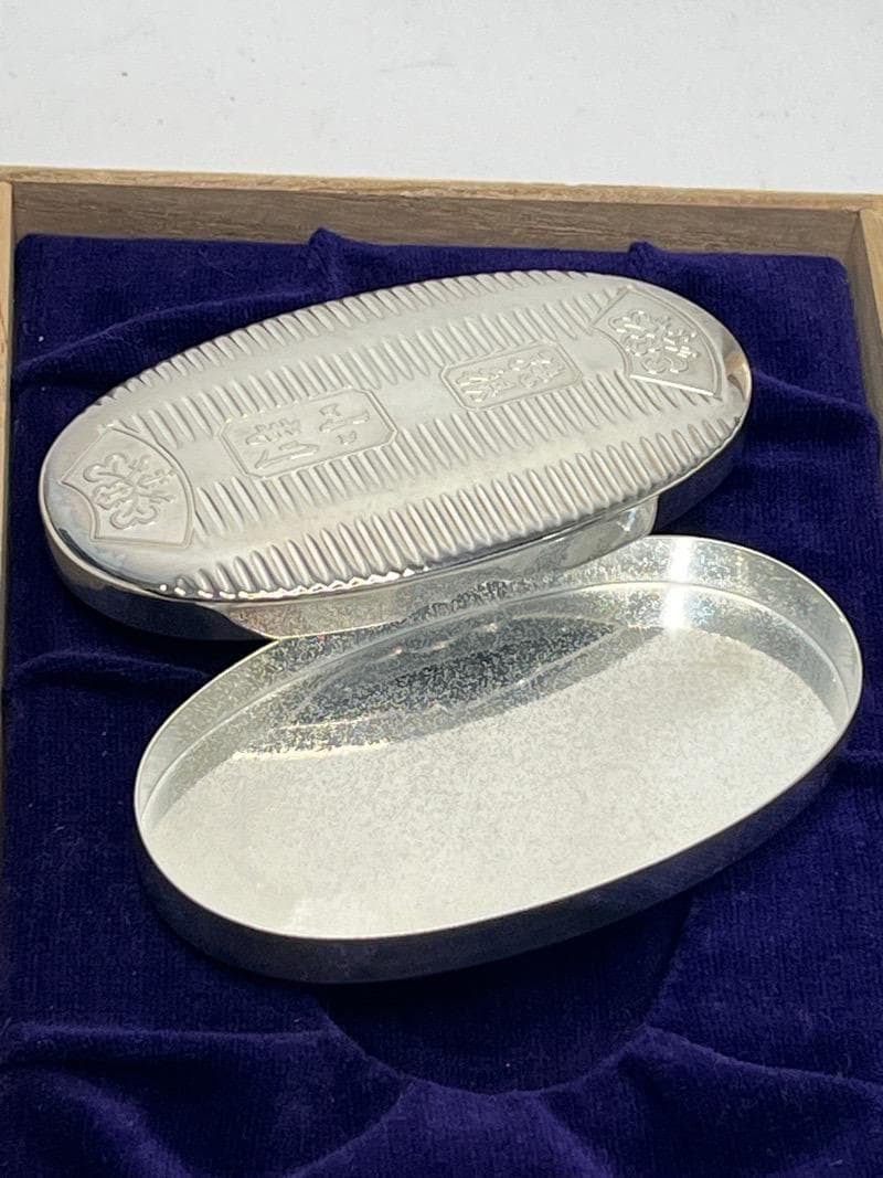 純銀 小判型 楊枝入 小物入れ 徳力本店謹製 62.1g