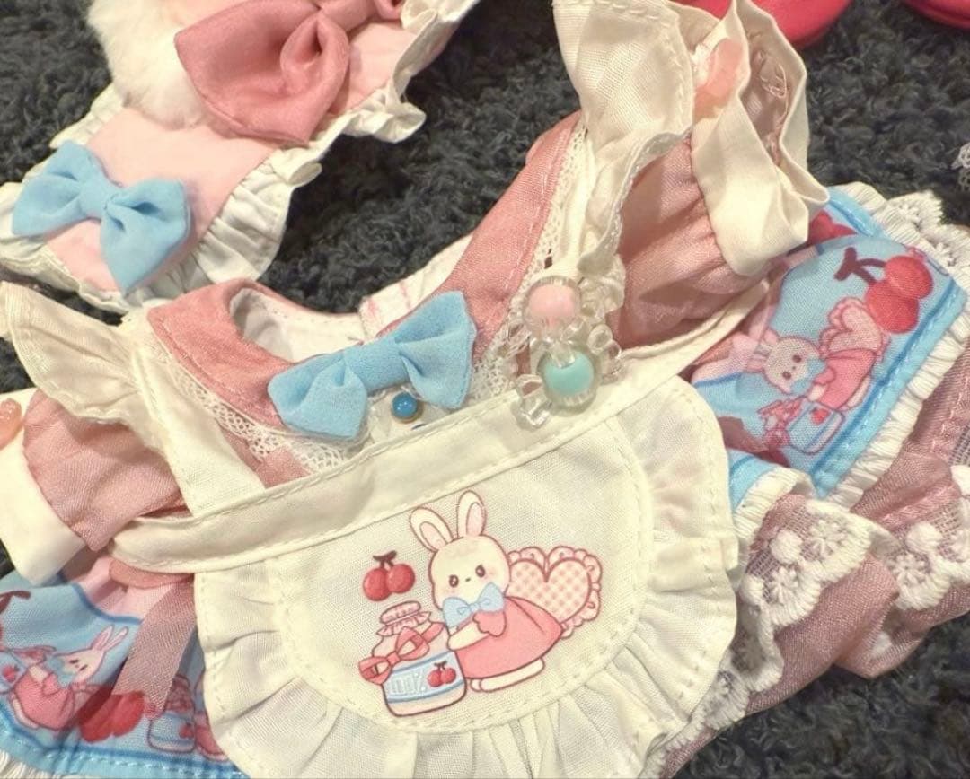 15から20cm完売レア限定うさぎメイド風着せ替えぬいぐるみ服セット