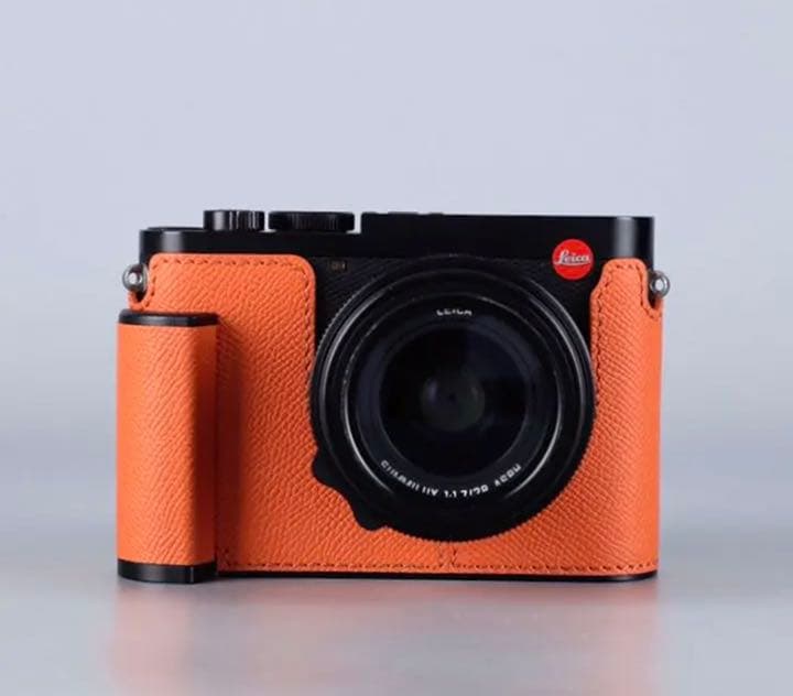 新品 本革 LEICA ライカ Q2用 カメラケース オレンジ色 Amazon | 対応 Leica ライカ Q3 専用 カメラケース カメラカバー