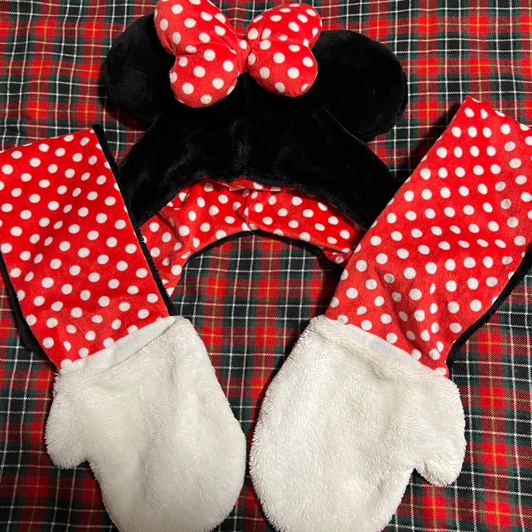 ディズニー ミニーマフラーキャップ - メルカリ
