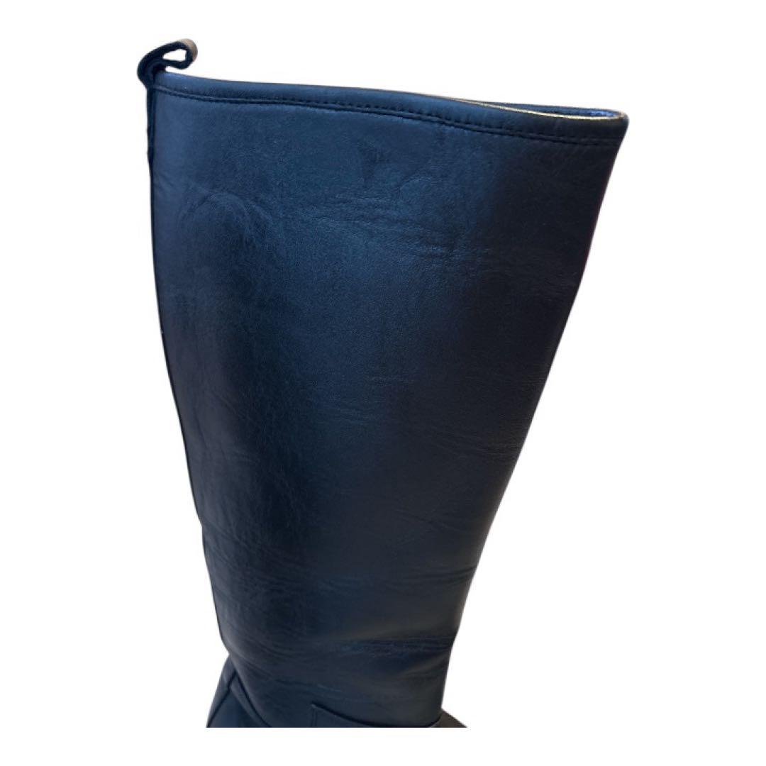 カミナンド ライディングロングブーツ レザー 厚底　黒 24.0cm 8サイズ