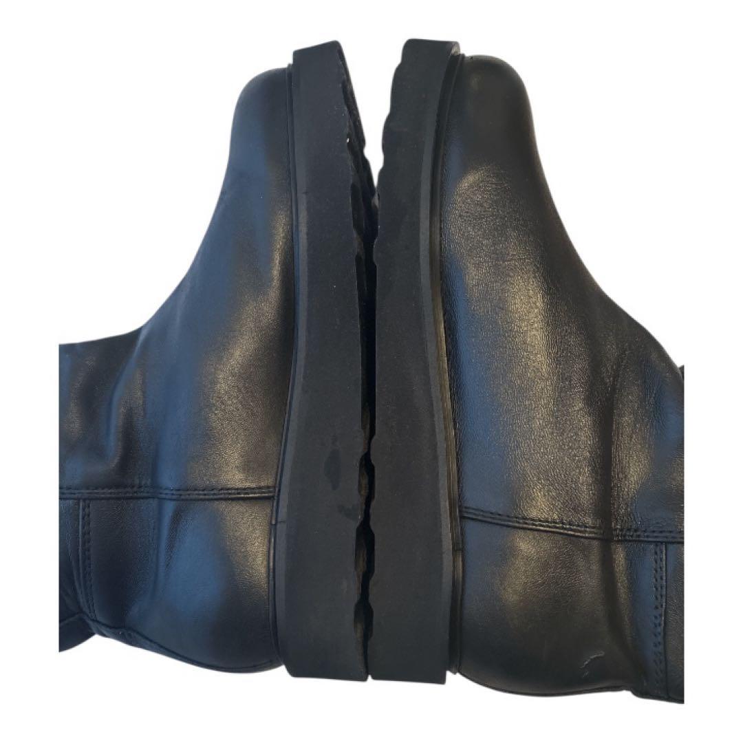 カミナンド ライディングロングブーツ レザー 厚底　黒 24.0cm 8サイズ