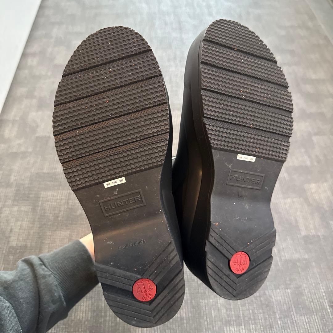 超美品 HUNTER ブラック ショートブーツ UK8 - メルカリ