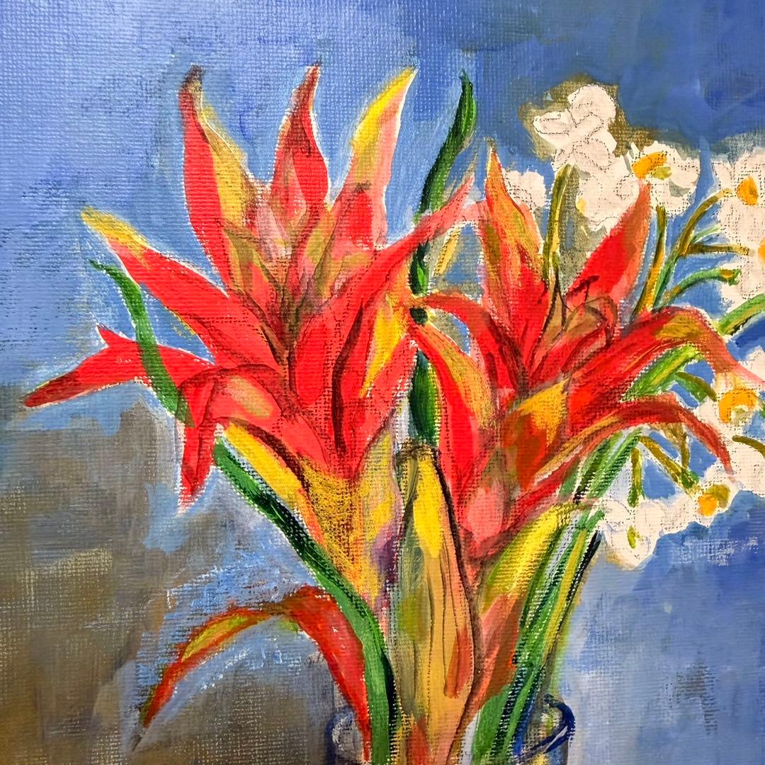 凛と咲く】原画 アクリル画 F4 静物画 インテリア - メルカリ