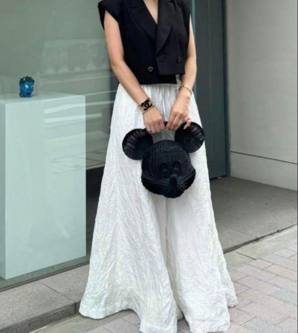 ミッキーマウス ブラックかごバッグ - メルカリ