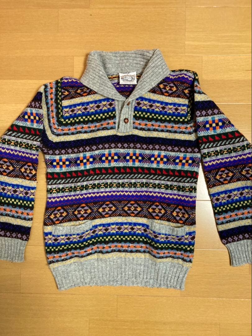 Jamieson's フェアアイル柄 セーター Lサイズ Jamieson's of Shetland JAMIESON'S(ジャミーソンズ)【MADE IN ENGLAND