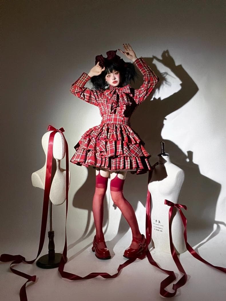 CATCOCOONクラシカルドール 長袖 セットアップ 赤チェック - メルカリ