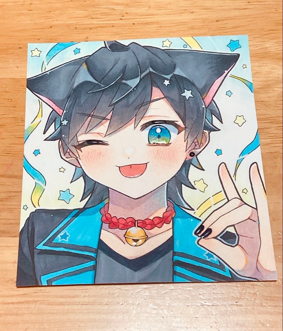 創作 イラスト アナログ 男の子 手描き ケモ耳 - メルカリ