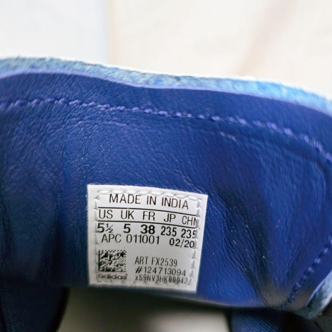 【極美品】adidas StanSmith 花柄ミュール靴　ブルー　23.5cm