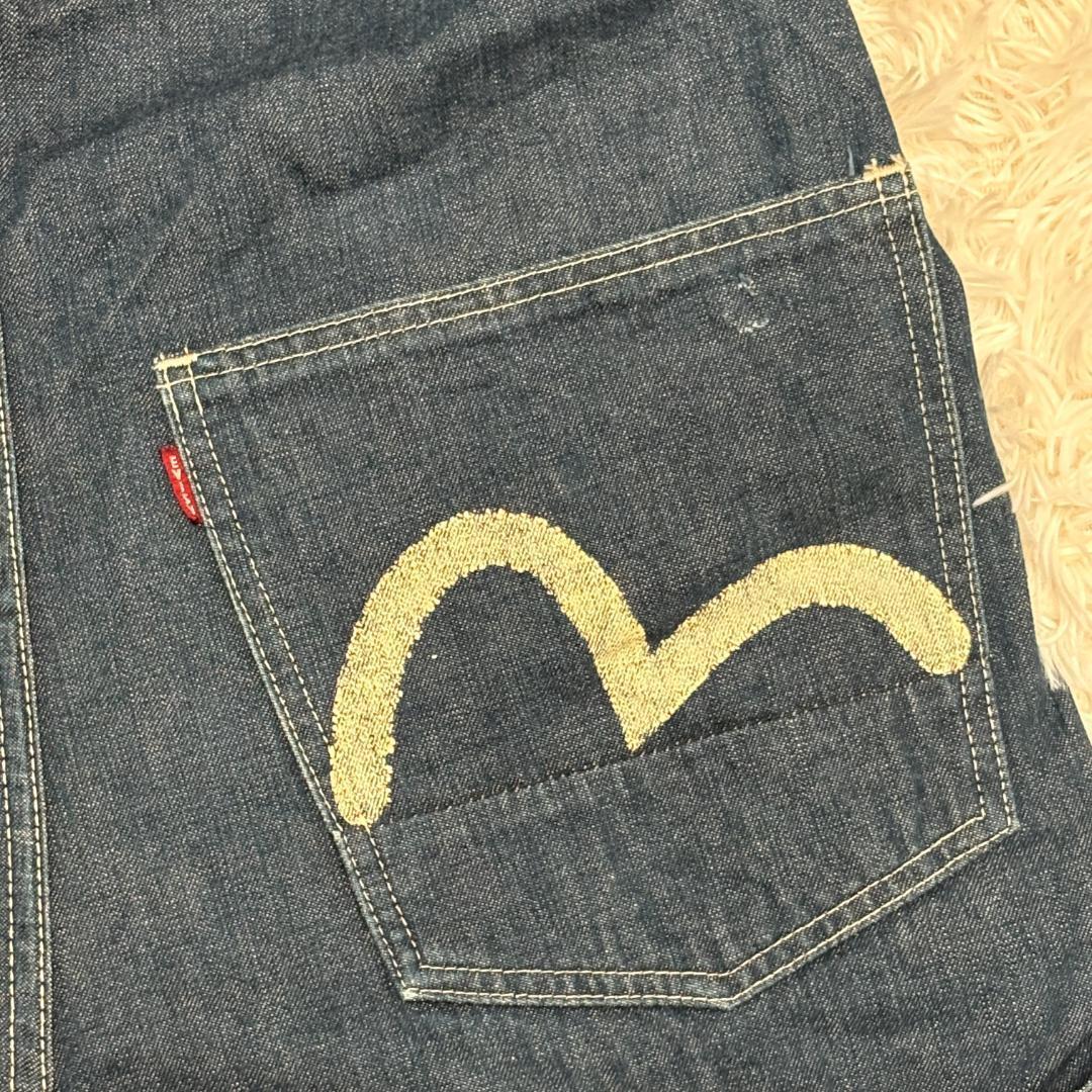 1点もの 希少 EVISE 完売品 オーバーオール W32 濃紺 デニム - メルカリ