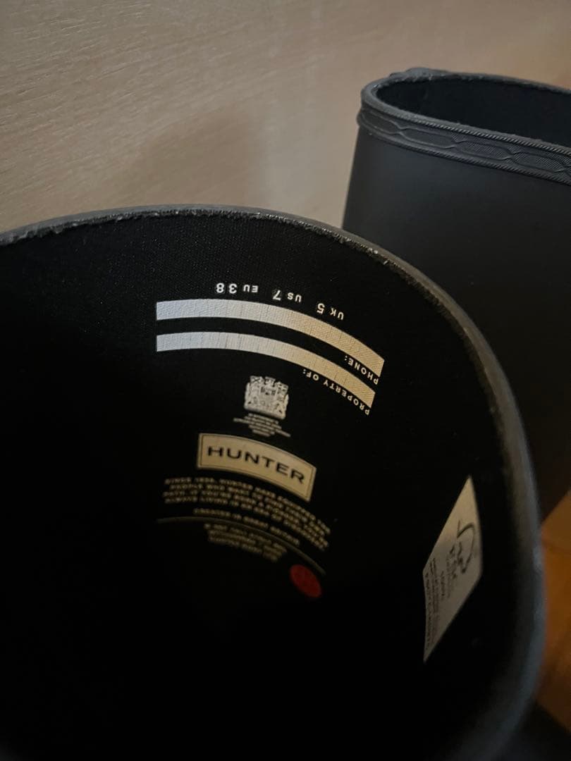 HUNTER リファインドアイレットバック ブラック長靴