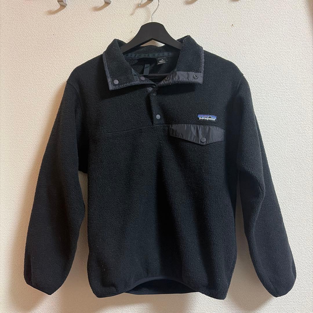 【90s USA製】Patagonia シンチラ スナップT ブラック XS 90's パタゴニア シンチラスナップTプルオーバー ブラック 表記(L