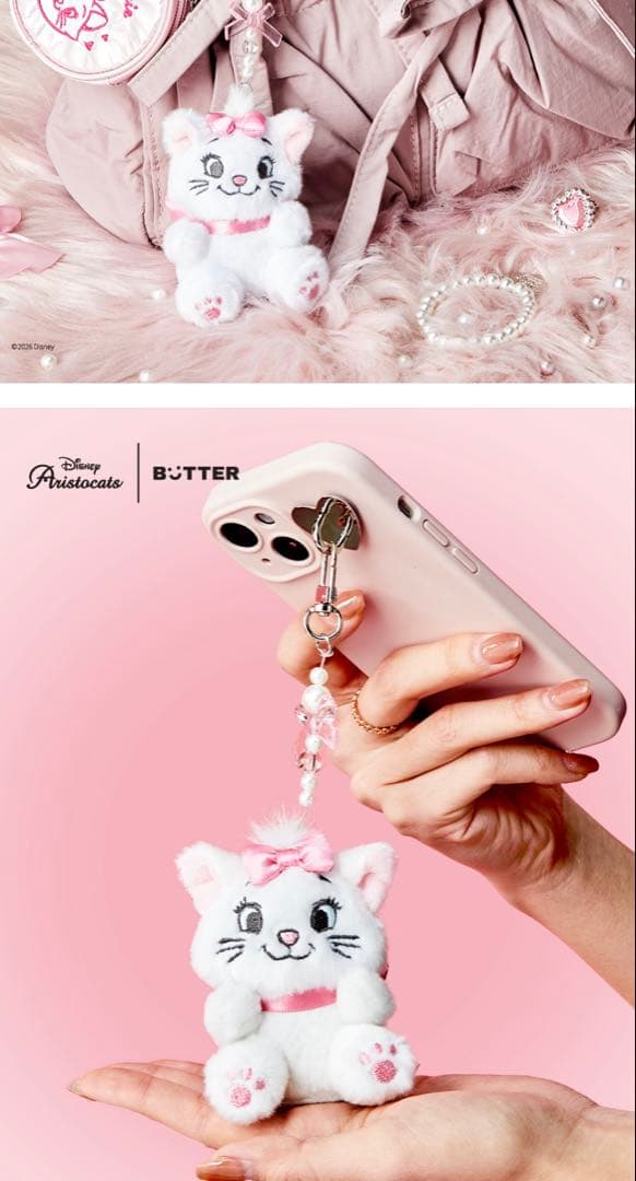 韓国]BUTTER Xマリーちゃん キーホルダー ディズニー おしゃれキャット