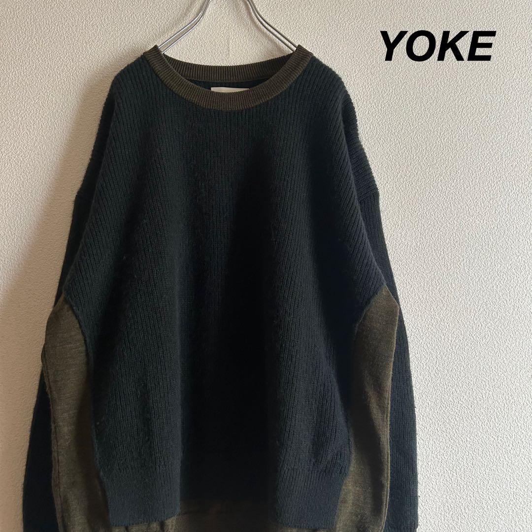 YOKE ヨーク ドッキングニット ベイビーアルパカ ウール グリーン YOKE | BABY ALPACA RIB SWEATER(LIME) | ベビーアルパカリブニット