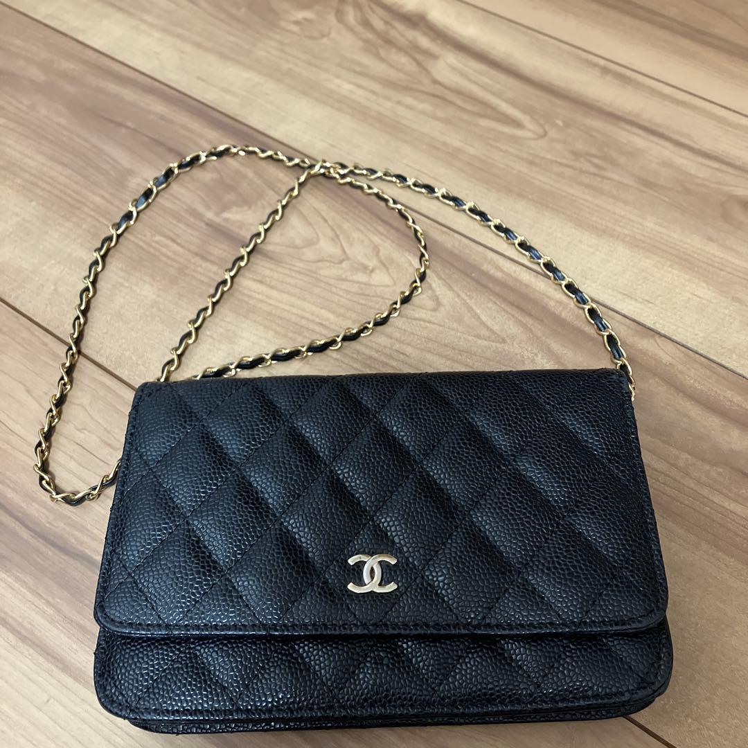 CHANEL シャネル ノベルティ ショルダーバッグ チェーンウォレット 黒