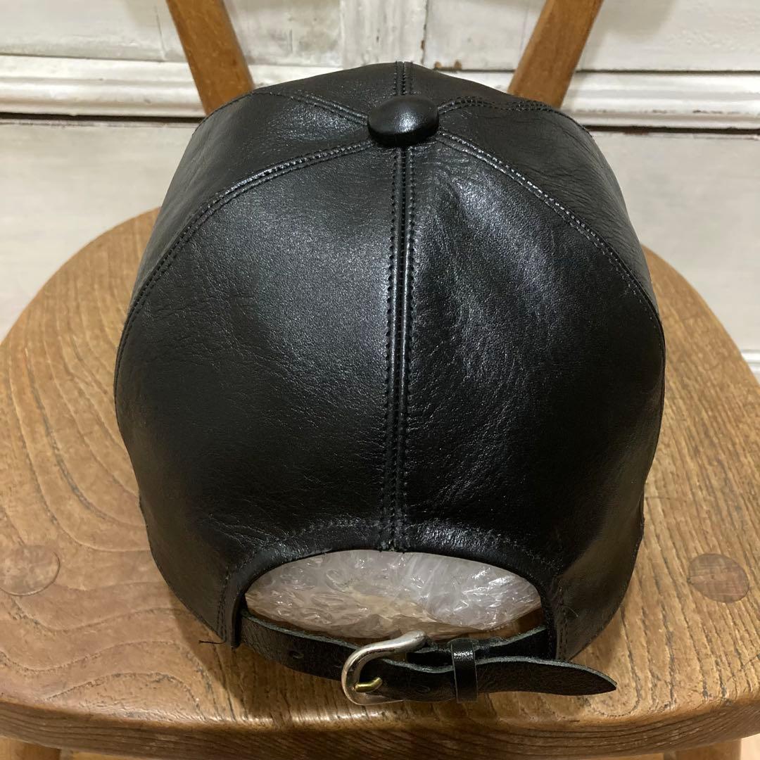 美品 SOLARIS & CO. レザー キャップ フリー ブラック 牛革 - メルカリ