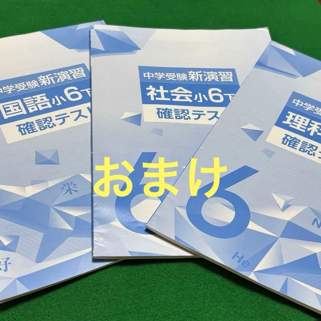 中学受験 新演習 国語 算数 社会 理科 解答と解説付属 確認テスト7冊