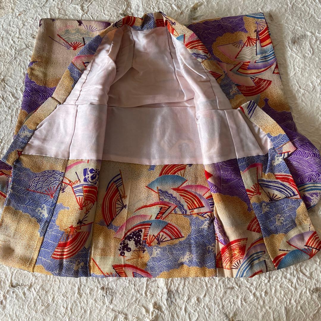 古布 江戸縮緬 人形の着物 12号 波 扇 2622403 - メルカリ