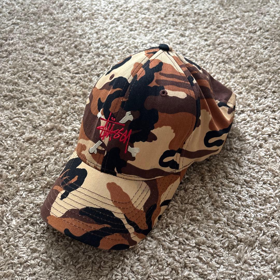OLD STUSSY 90s カモフラ 迷彩 ボーン キャップ - メルカリ