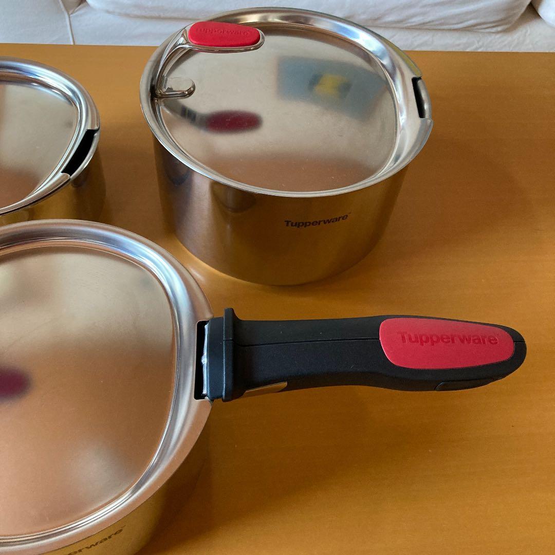 タッパーウェア コンパクト三層鍋 ハンドル付き（新品） - メルカリ
