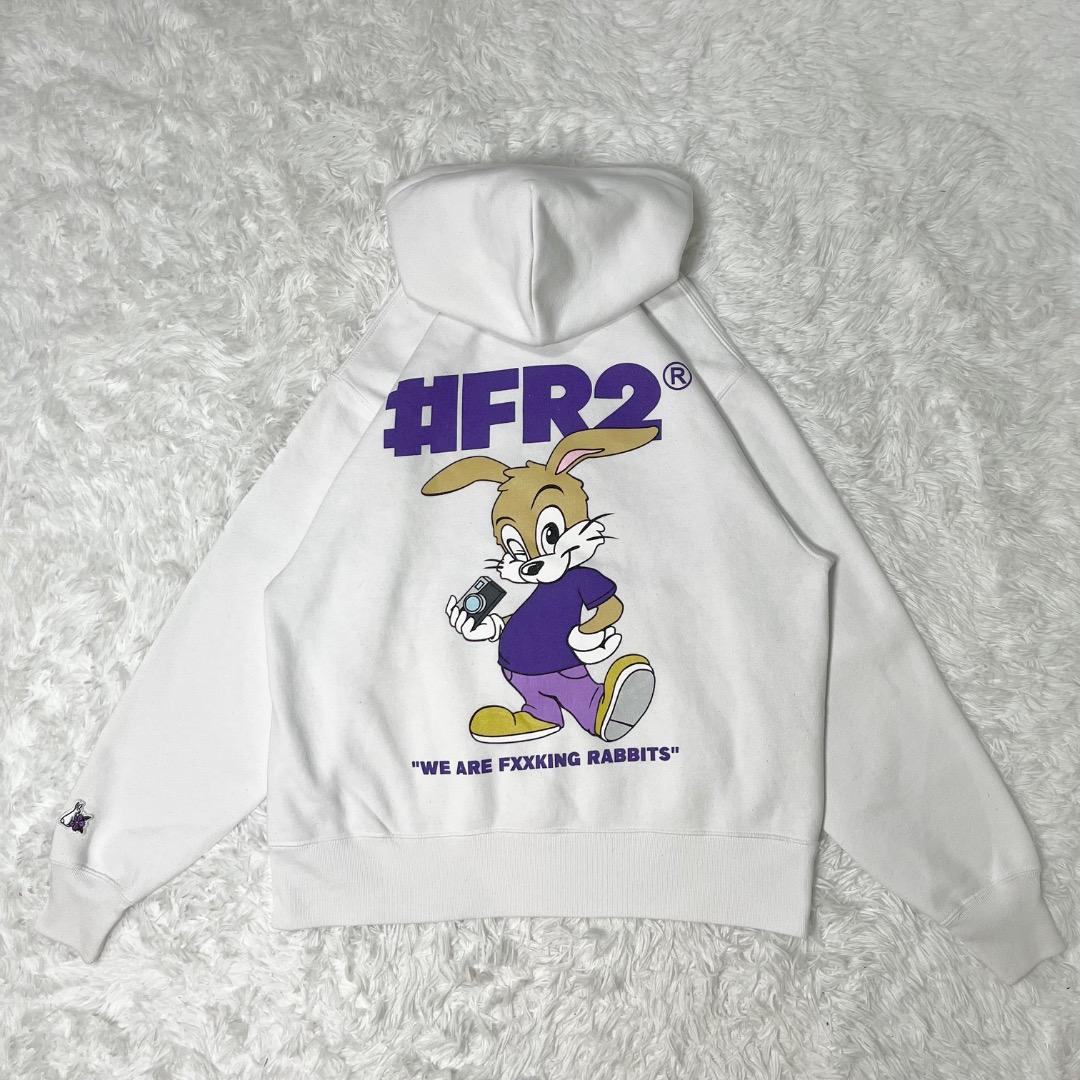 希少 エフアールツー #FR2 パーカー フーディ うさぎ M ホワイト 白