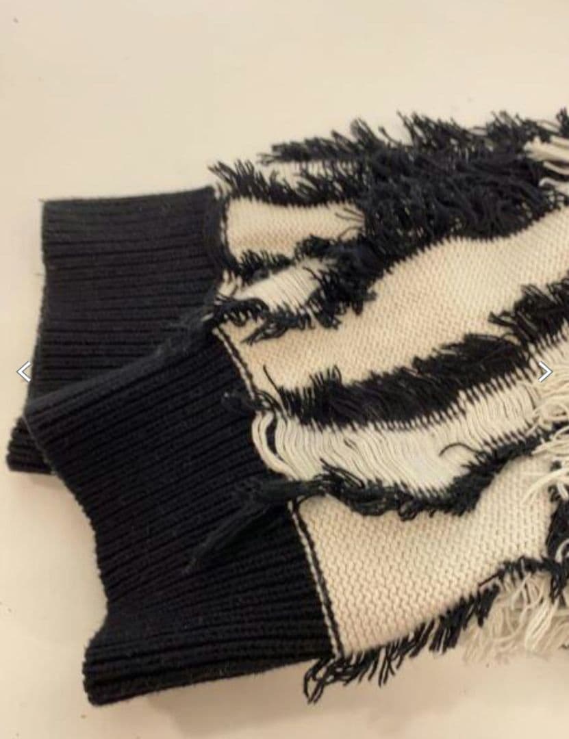 美品✨MAISON SPECIAL☆オーバーサイズ/フリンジ/立体ゼブラ/ニット