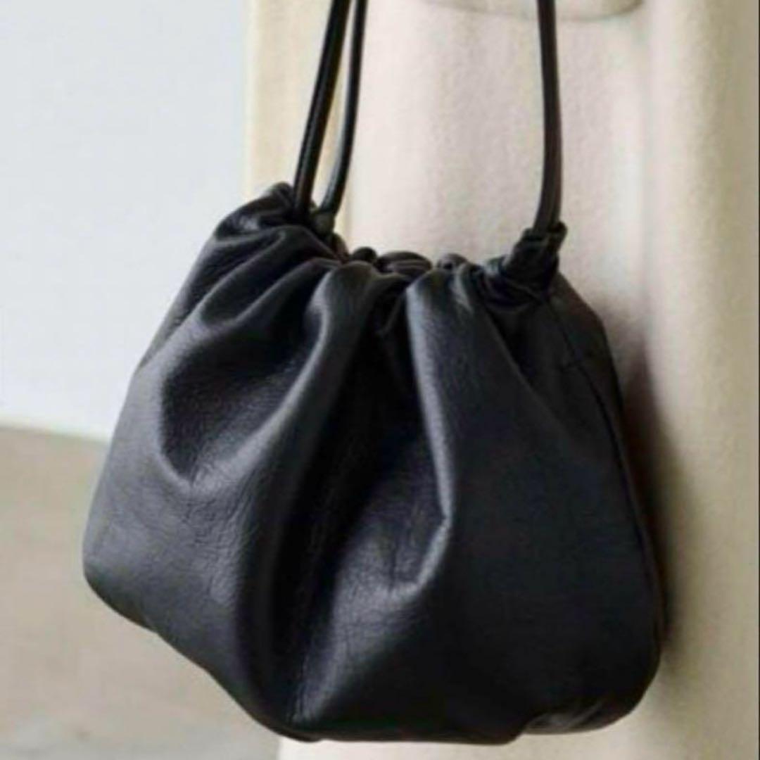 russet☆4way巾着ショルダーバッグ ブラック大人気商品【chi企画】